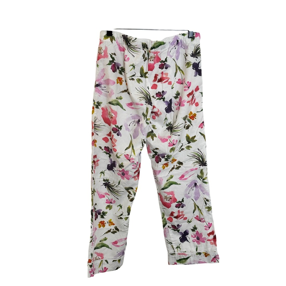 Petite Plume Cotton Pajama Set Size S White Pink Watercolor Floral - Picture 7 of 12